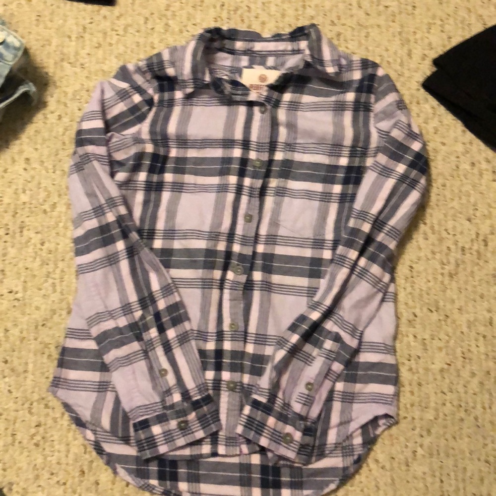 Navy Blue & Light Pink Flannel